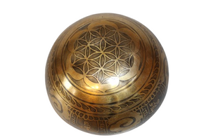 Kézzel készített 7 fémes dizájn hangtál, 413 gramm 🟣 Koronacsakra: Béke – Tudatosság – Kapcsolódás