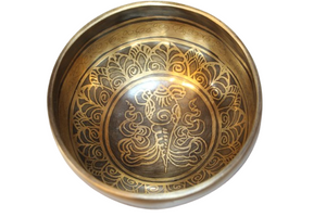 Kézzel készített 7 fémes dizájn hangtál, 416 gramm 🟣 Koronacsakra: Béke – Tudatosság – Kapcsolódás