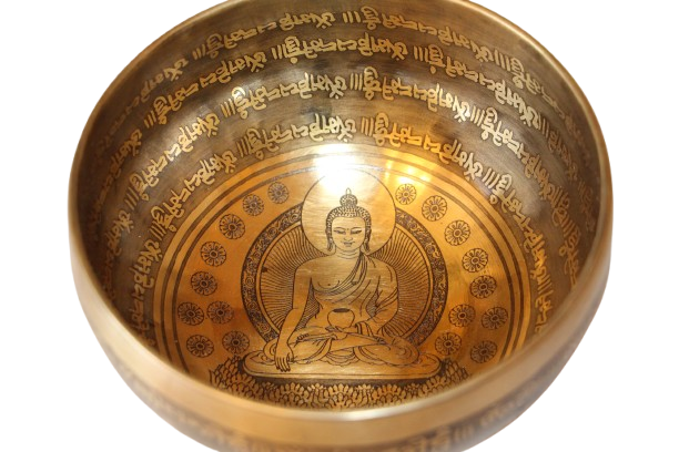 Shakyamuni  Buddha kézzel készített 7 fémes dizájn hangtál, 708 gramm
