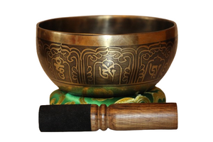 Kézzel készített 7 fémes dizájn hangtál, 639 gramm 💚 Szívcsakra: Szeretet – Gyógyulás – Harmónia