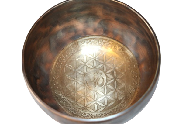 Kézzel készített 7 fémes hangtál, 620 gramm 🔵 Torokcsakra: Önkifejezés – Bátorság-Nyugalom