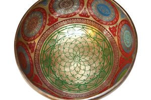 Kézzel készített 7 fémes dizájn hangtál, 782 gramm