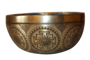 Kézzel készített 7 fémes dizájn hangtál, 782 gramm