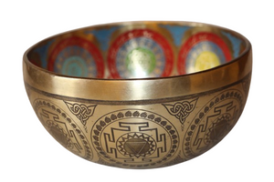 Kézzel készített 7 fémes dizájn hangtál, 782 gramm