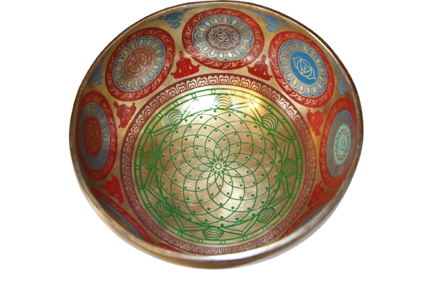 Kézzel készített 7 fémes dizájn hangtál, 782 gramm