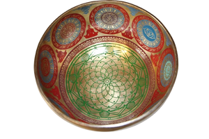 Kézzel készített 7 fémes dizájn hangtál, 782 gramm