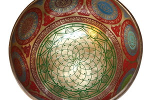 Kézzel készített 7 fémes dizájn hangtál, 782 gramm