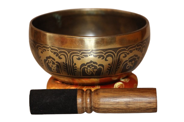 Kézzel készített 7 fémes dizájn hangtál, 499 gramm 🟡 Napfonat csakra: Önbizalom – Erő – Harmónia