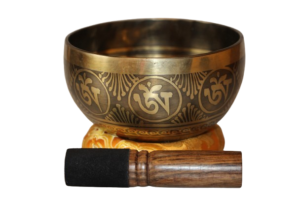 Kézzel készített 7 fémes dizájn hangtál, 566 gramm 🟡 Napfonat csakra: Önbizalom – Erő – Harmónia