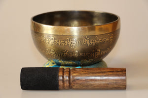 Kézzel készített 7 fémes dizájn hangtál, 385 gramm 🟣 Koronacsakra: Béke – Tudatosság – Kapcsolódás