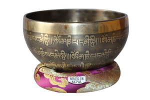 Kézzel készített 7 fémes dizájn hangtál, 386 gramm 💚 Szívcsakra: Szeretet – Gyógyulás – Harmónia