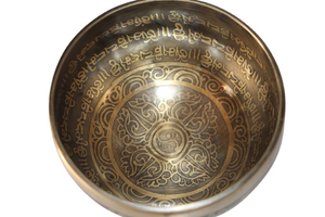 Kézzel készített 7 fémes dizájn hangtál, 386 gramm 💚 Szívcsakra: Szeretet – Gyógyulás – Harmónia