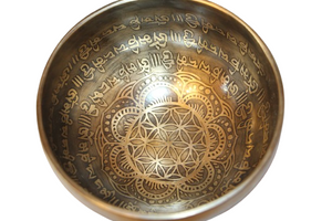 Kézzel készített 7 fémes dizájn hangtál, 379 gramm