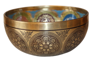 Kézzel készített 7 fémes dizájn hangtál, 1505 gramm 🟠 Szakrális csakra: Életöröm- intimitás- felszabadulás