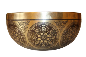 Kézzel készített 7 fémes dizájn hangtál, 1505 gramm 🟠 Szakrális csakra: Életöröm- intimitás- felszabadulás