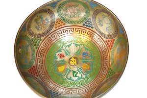 Kézzel készített 7 fémes dizájn hangtál, 1019 gramm. 🟡 Napfonat csakra Önbizalom – Erő – Harmónia