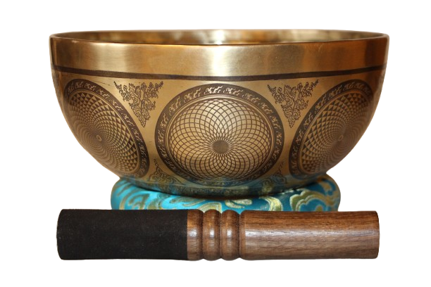 Kézzel készített 7 fémes dizájn hangtál, 1481 gramm. 🟡 Napfonat csakra Önbizalom – Erő – Harmónia
