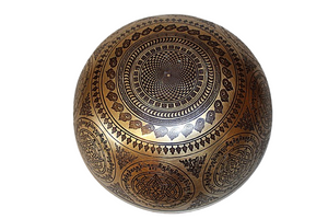 Kézzel készített 7 fémes dizájn hangtál, 1119 gramm. 🟡 Napfonat csakra Önbizalom – Erő – Harmónia