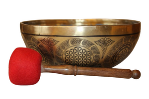 Kézzel készített 7 fémes dizájn hangtál, 2063 gramm. 🔴 Gyökércsakra Stabilitás – Biztonság – Egyensúly