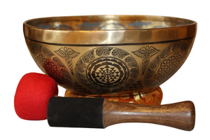 Kézzel készített 7 fémes dizájn hangtál, 2063 gramm. 🔴 Gyökércsakra Stabilitás – Biztonság – Egyensúly