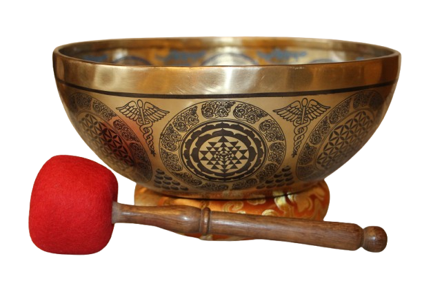 Kézzel készített 7 fémes dizájn hangtál, 2063 gramm. 🔴 Gyökércsakra Stabilitás – Biztonság – Egyensúly