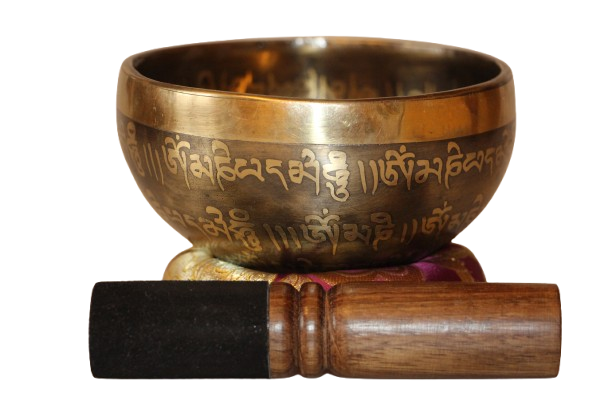 Kézzel készített 7 fémes dizájn hangtál, 382 gramm 🟡 Napfonat csakra: Önbizalom – Erő – Harmónia