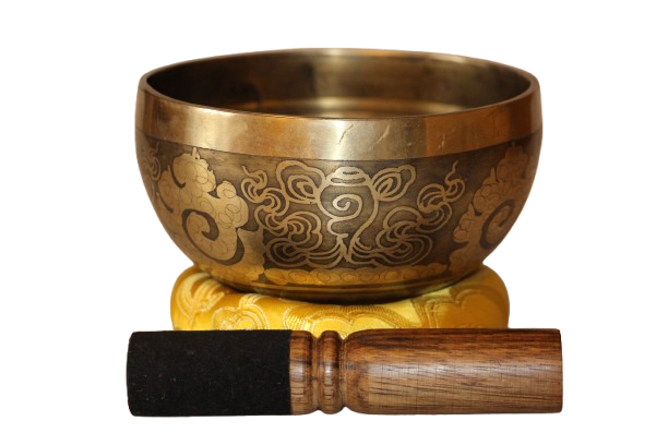 Kézzel készített 7 fémes dizájn hangtál, 543 gramm 🟠 Szakrális csakra: Életöröm- intimitás- felszabadulás