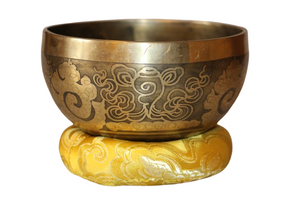 Kézzel készített 7 fémes dizájn hangtál, 543 gramm 🟠 Szakrális csakra: Életöröm- intimitás- felszabadulás