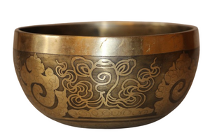 Kézzel készített 7 fémes dizájn hangtál, 543 gramm 🟠 Szakrális csakra: Életöröm- intimitás- felszabadulás