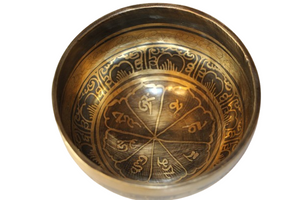 Kézzel készített 7 fémes dizájn hangtál, 374 gramm 🔴 Gyökércsakra: Stabilitás – Biztonság – Egyensúly