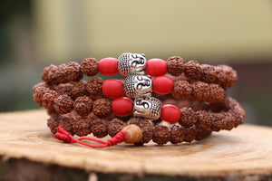 Rudraksha mala buddha fej osztóval