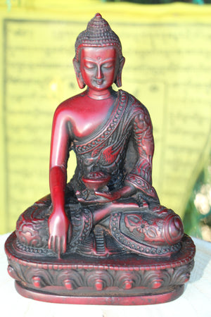 Shakyamuni Buddha szobor bordó színben