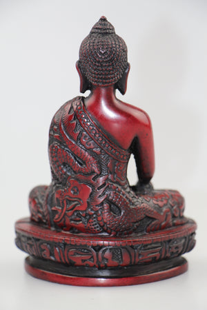 Shakyamuni Buddha szobor bordó színben