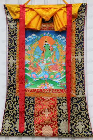 Zöld Tara thangka, exclusive minőség